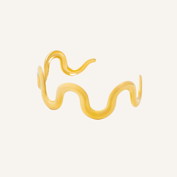 Waves Open Cuff Guld Armband