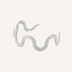 Waves Open Cuff Silver Armband