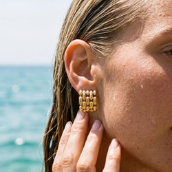 Jade Square Block Earrings