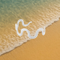 Waves Open Cuff Silver Armband