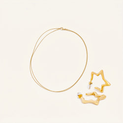 Claire star earrings and Siena chain necklace set in gold-plated stainless steel